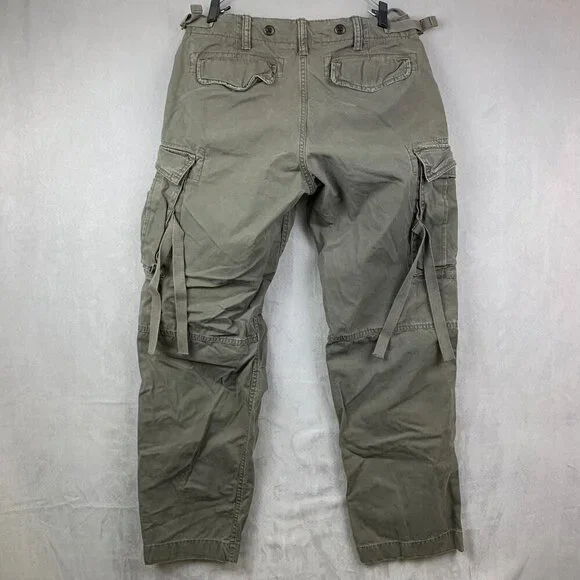 Gap Mens Pants 30 Gray Cargo Paratrooper Straight Leg Army Military Retro 30x32 - Picture 10 of 12